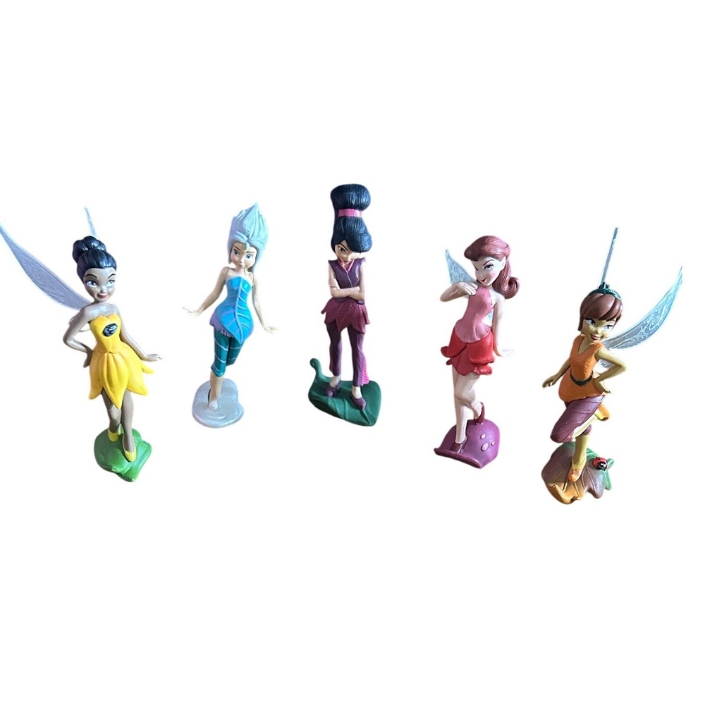 Disney Fairies Figures 5 Mini Iridessa Periwinkle Vidia Rosetta Fawn whimsical